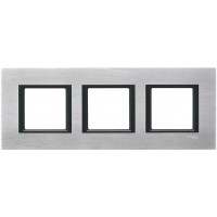 Рамка 3-постовая серебристый алюминий Unica Class MGU68.006.7A1