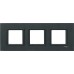 MGU68.006.7Z1 Рамка 3-постова "чорний камінь" Unica Class
