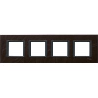 Рамка 4 поста "шкіра трюфель" Unica Class MGU68.008.7P2