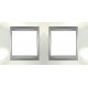 Рамка двомісна Unica Top. Колір Білосніжний/Алюміній MGU66.004.092