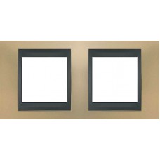 Рамка 2-местная Unica Top. Цвет Оникс медный/Графит MGU66.004.296