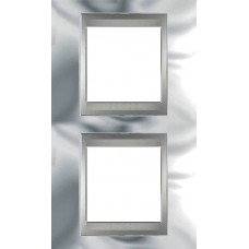 Рамка 2-местная Unica Top. Цвет Блестящий хром/Алюминий MGU66.004V.010