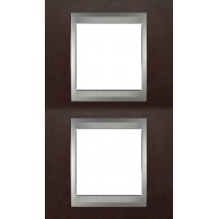 Рамка двухместная Unica Top. Цвет Табак/Алюминий MGU66.004V.0M4