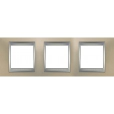 Рамка 3-местная Unica Top. Цвет Титановый/Алюминий MGU66.006.095
