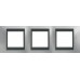 Рамка 3-местная Unica Top. Цвет Матовый хром/Графит MGU66.006.238