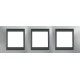 Рамка трехместная Unica Top. Цвет Матовый хром/Графит MGU66.006.238