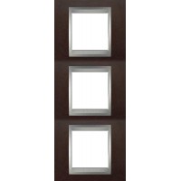 Рамка трехместная Unica Top. Цвет Табак/Алюминий MGU66.006V.0M4