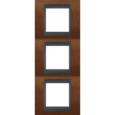 Рамка 3-місна Unica Top. Колір Черешня/Графіт MGU66.006V.2M2