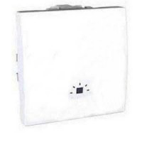 Выключатель одноклавишный кнопочный, символ `свет` Unica 10А MGU3.206.18L