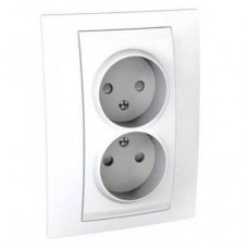 Розетка двойная без заземления с защитными шторками серия Unica MGU23.063.18