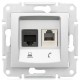 SDN5200123 PC + телефонна розетка RJ11 + RJ45, кат. 6, неекранована Sedna. Колір Слонова кістка SDN5200123 PC + телефонна розетка RJ11 + RJ45, кат. 6, неекранована Sedna. Колір Слонова кістка