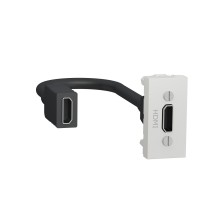 ⚡Розетка HDMI 1 модуль Unica New белая (NU343018)