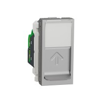 ⚡Розетка комп'ютерна RJ45, категорії 5 UTP, 1 модуль Unica New алюміній (NU341030)