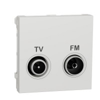 ⚡Розетка TV/FM 2 модуля Unica New белая (NU345118)