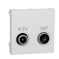 ⚡Розетка R-TV SAT одинарная 2 модуля Unica New белая (NU345418)