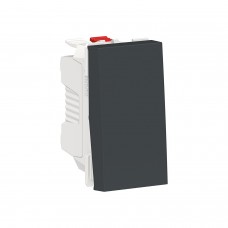⚡Вимикач одноклавішний кнопковий сх.1 10А 1 модуль Unica New антрацит (NU310654)