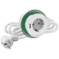 ⚡Блок розеток в стіл (2К+З) + USB тип А, Unica System білий (INS44004)