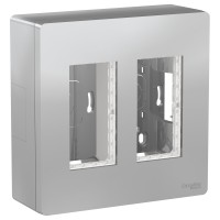⚡Блок unica system+ открытой установки 2х2 алюминий (NU122430)