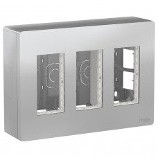 ⚡Блок unica system+ открытой установки 3х2 алюминий (NU123430)