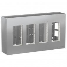 ⚡Блок unica system+ открытой установки 4х2 алюминий (NU124430)