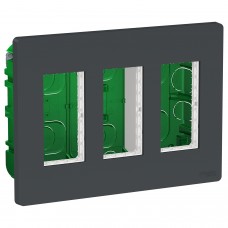 ⚡Блок unica system+ cкрытая вставка 3х2 антрацит (NU173454)