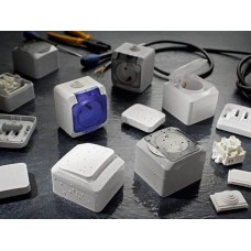 WDE000610 Одноклавишный наружный выключатель 16A IP44 серии Cedar Plus. Цвет Серый