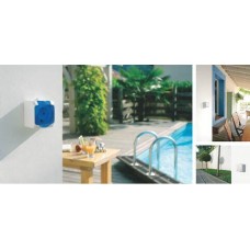 WDE000610 Одноклавишный наружный выключатель 16A IP44 серии Cedar Plus. Цвет Серый