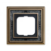 Установча рамка 1 пост "Династія" ABB латунь антична/чорна розпис (1721-843-500)