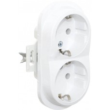 Розетка двойная с заземлением Aling Conel серии EON. Цвет "Белый" (E604.0)