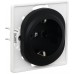 Розетка с заземлением и поликарбонатовой вставкой Aling Conel серии EON. Цвет "Черный" (E630.E1)
