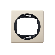 Рамка одинарная Aling Conel серии EON.  "Кремовый" с черной вставкой (E6801.9E)