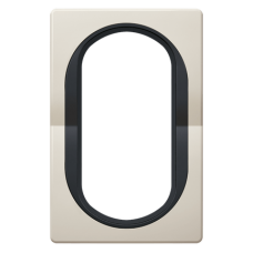 Рамка під подвійну розетку E604 Aling Conel серії EON. Колір "Кремовий" з чорною вставкою (E6805.9E)