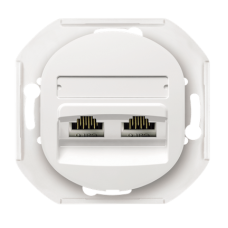 Розетка компьютерная двойная RJ45 CAT5E UTP Aling Conel серии EON.  "Белый" (E614.0)