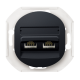 Розетка компьютерная двойная RJ45 кат. 5E UTP Aling Conel EON цвет чёрный (E614.E1)