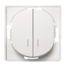 Выключатель двойной с индикатором Aling Conel EON белый (E626.0)