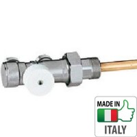 Кран радиаторный горизонтальный нижнего подключения Caleffi 3/4” HВ отсекающий вентиль