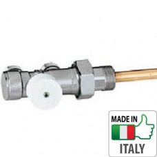 Кран радиаторный горизонтальный нижнего подключения Caleffi 1/2” HВ отсекающий вентиль