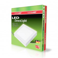 Стельовий LED світильник Eurolamp квадратний накладний Downlight NEW 18W 4000K
