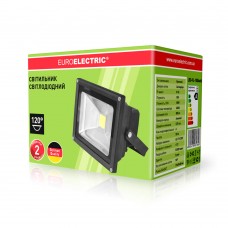 Вуличний LED-прожектор Euroelectric COB 10Вт, 6500K (чорний)