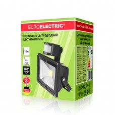 Вуличний LED-прожектор Euroelectric з датчиком руху COB (10Вт, 6500K) Вуличний LED-прожектор Euroelectric з датчиком руху COB (10Вт, 6500K)