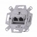 Механізм подвійної комп'ютерної розетки Jung ECO profi RJ46 Cat6 (екранована)