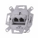 Механизм двойной комьютерной розетки Jung ECO profi RJ46 Cat6 (экранированная) (EPUAE8-8UPOK6)