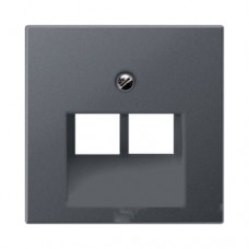 Накладка на двухпортовую информационную розетку Jung ECO profi Цвет "Антрацит" (арт. A569-2BFPLUAAN)
