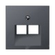 Накладка на двухпортовую информационную розетку Jung ECO profi Цвет "Антрацит" (A569-2BFPLUAAN)