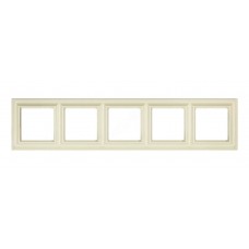 Рамка пятиместная Jung ECO profi Design. Цвет "Слоновая Кость" (арт. EPD485)