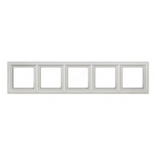 Рамка пятиместная Jung ECO profi Design. Цвет "Белый" (арт. EPD485WW)