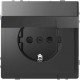 Розетка D-Life с заземлением и крышкой антрацит (MTN2310-6034)