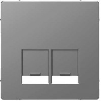 MTN4572-6036 Накладка для 2-хмод. розетки с пылезащитными шторками Merten D-Life "Нержавеющая Сталь"