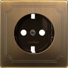 SD Центральная накладка розетки Schuko античная латунь (MTN2331-4143)