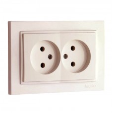 ⚡Розетка двойная без заземления 10А серии Despina (Mono Electric) Слоновая кость